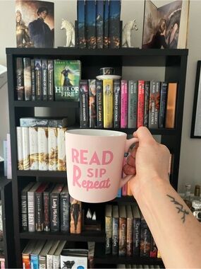 READ Sip Repeat Pink Ceramic Mug by